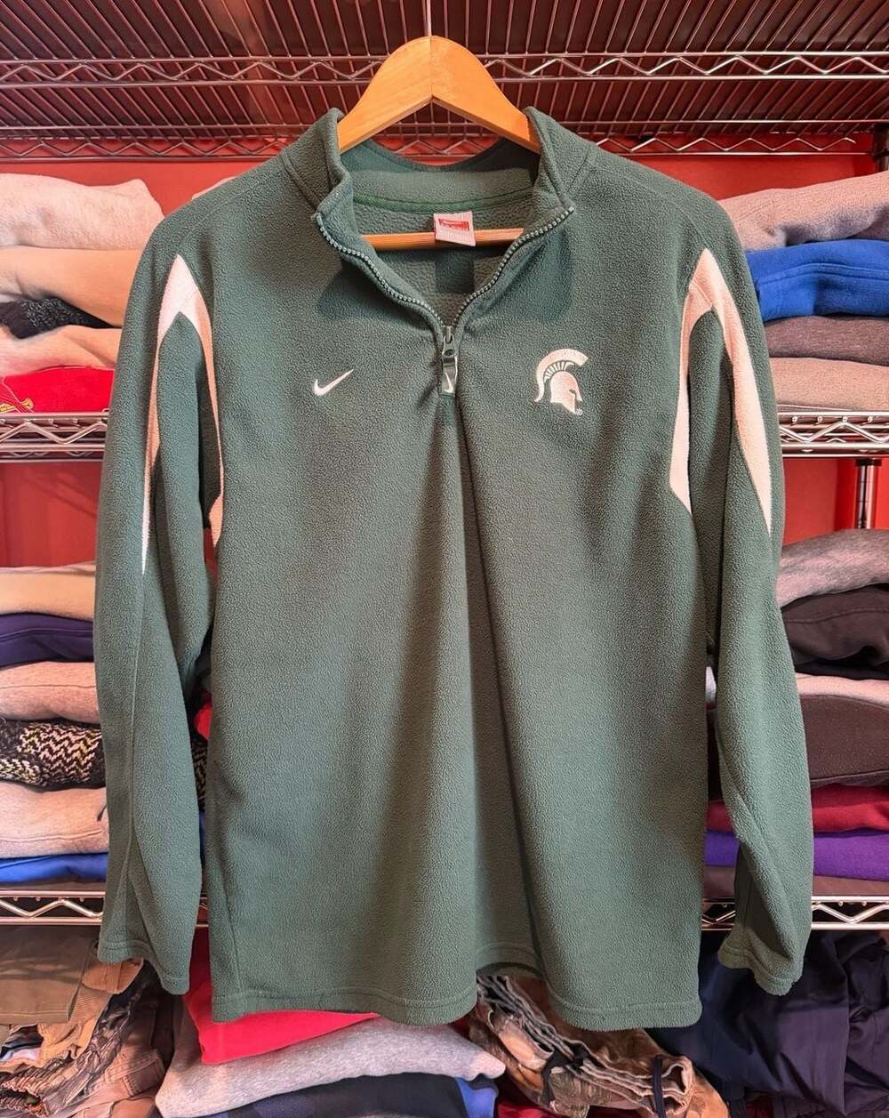 Michigan State Spartans NCAA Nike Fit Dry 1/4 Zip Pullover Jacket -